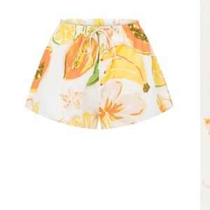 Sabo Skirt High Waist Floral Shorts - Orange and Yellow